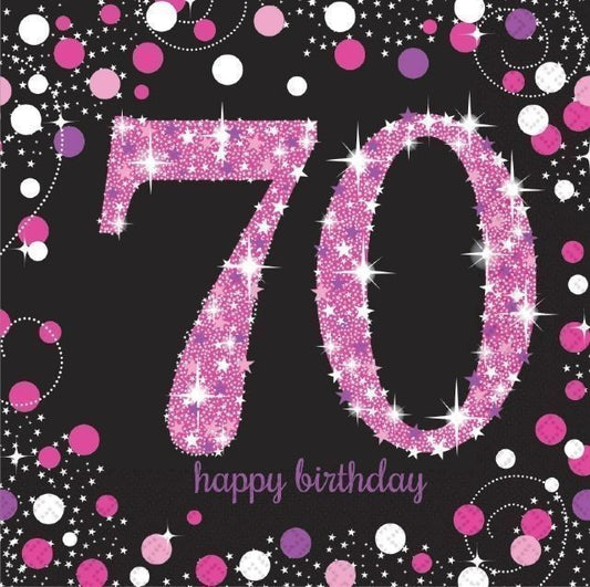 Sparkling Pink Birthday Lunch Napkin 16pk