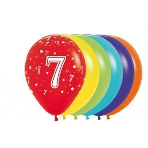 7th Birthday Coloured Balloons 30cm