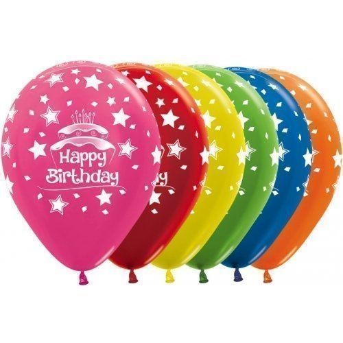 Birthday Cake Coloured Balloons 30cm