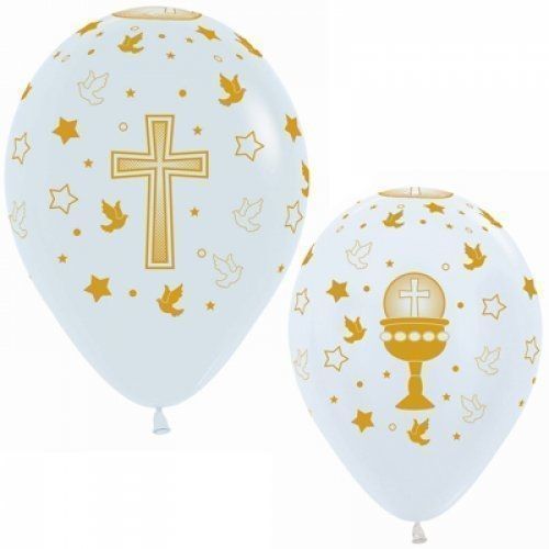 Doves and Cross Balloons 30cm