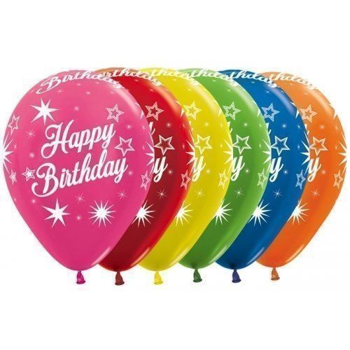 Birthday Sparklers Coloured Balloons 30cm