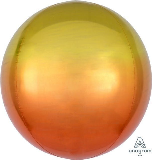 Balloon Foil Orbz Ombre Yellow and Orange 38-40cm