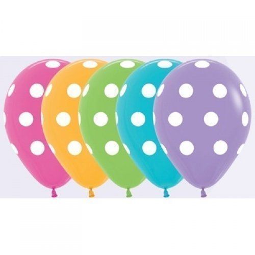 Polka White Balloons 30cm 50 pack