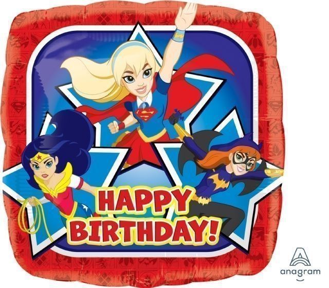 Balloon Foil 18 inch DC Super Hero Girls Happy Birthday