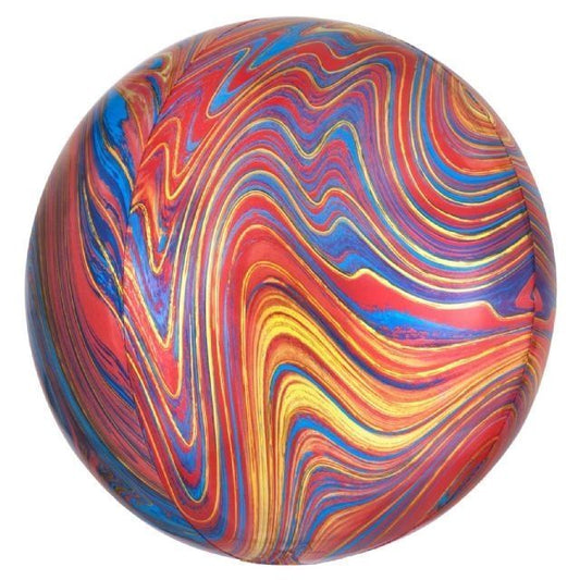 Balloon Foil Orbz Marble Colourful 38-40cm