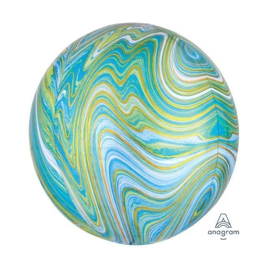 Balloon Foil Orbz Marble Green 38-40cm