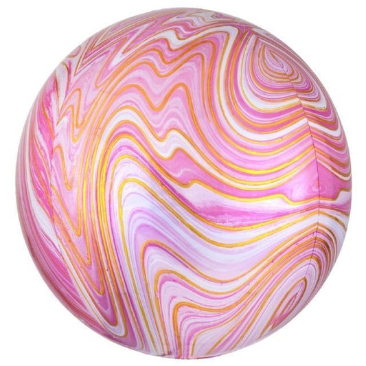 Balloon Foil Orbz Marble Pink 38-40cm