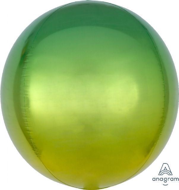 Balloon Foil Orbz Ombre Yellow and Green 38-40cm